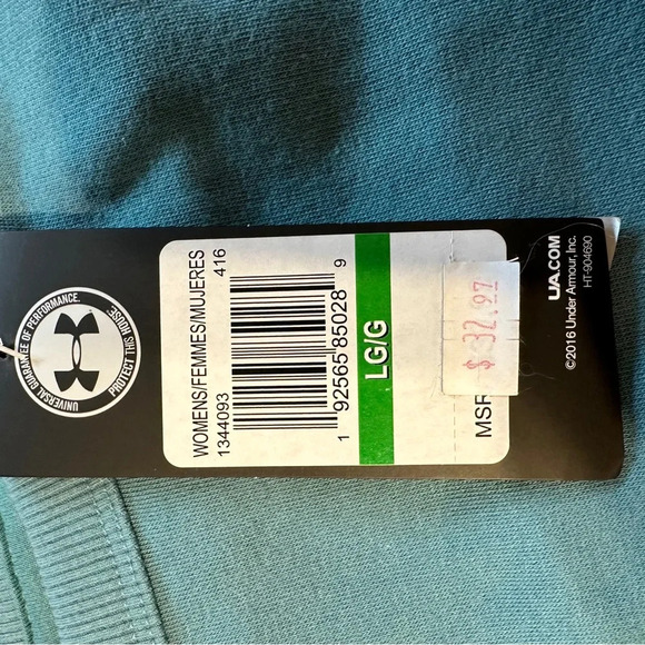 NWT Under Armour Loose Short Sleeve Sweatshirt Bresthable Back Large Turqoise - Picture 5 of 6